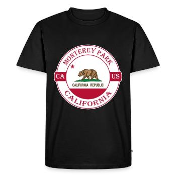 nterey Park California Flag USA Souvenir Logo - Men's Premium Organic T-Shirt - black - Front - Nico (187cm)