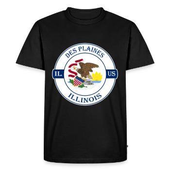 Des Plaines Illinois Flag USA Souvenir Badge - T-shirt Premium bio Homme - noir - Devant - Nico (187cm)