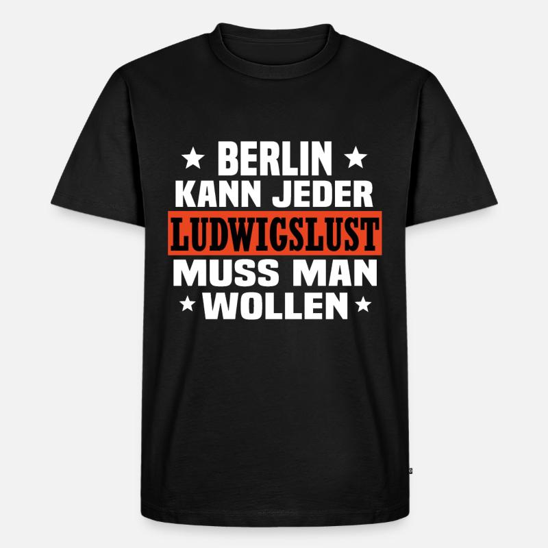 Ludwigslust - Männer Premium Bio T-Shirt - Schwarz
