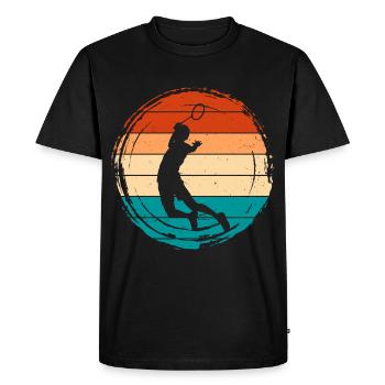 Badminton - Men's Premium Organic T-Shirt - black - Front - Nico (187cm)