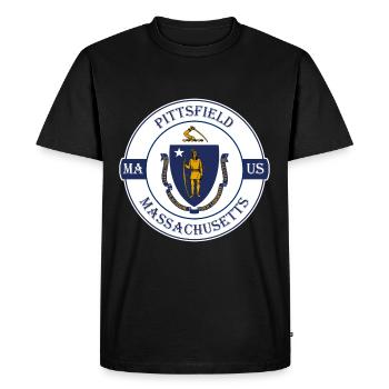 Pittsfield Massachusetts Flag USA Souvenir Logo - Men's Premium Organic T-Shirt - black - Front - Nico (187cm)