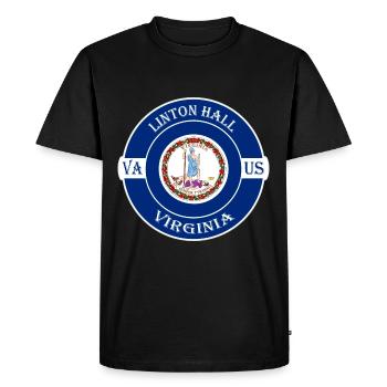 Linton Hall Virginia Flag USA Souvenir Badge - T-shirt Premium bio Homme - noir - Devant - Nico (187cm)