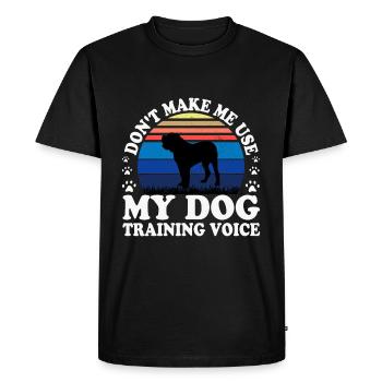 Alano Espanol Dog Lover Silhouette Vintage Sunset - T-shirt Premium bio Homme - noir - Devant - Nico (187cm)
