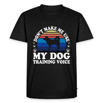 Alaskan Klee Kai Dog Lover Silhouette Retro Sunset - Men's Premium Organic T-Shirt - black - Front - Nico (187cm)