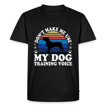 Basset Fauve De Bretagne Dog Silhouette Retro Sun - Men's Premium Organic T-Shirt - black - Front - Nico (187cm)