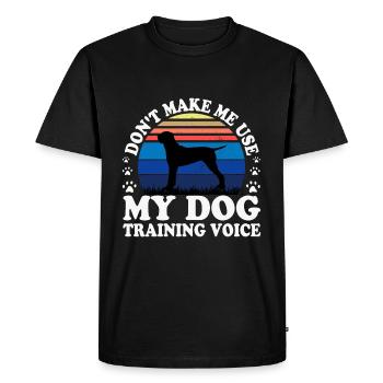Ariege Pointer Dog Lover Silhouette Vintage Sunset - Men's Premium Organic T-Shirt - black - Front - Nico (187cm)