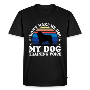 Bergamasco Dog Lover Silhouette Vintage Sunset - Men's Premium Organic T-Shirt - black - Front - Nico (187cm)