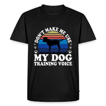 Border Terrier Dog Lover Silhouette Vintage Sunset - Men's Premium Organic T-Shirt - black - Front - Nico (187cm)