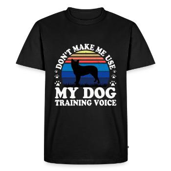 Blue Heeler Dog Lover Silhouette Vintage Sunset - T-shirt Premium bio Homme - noir - Devant - Nico (187cm)