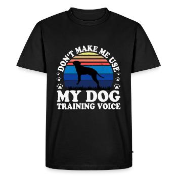 Braque Saint Germain Dog Silhouette Retro Coucher de soleil - T-shirt Premium bio Homme - noir - Devant - Nico (187cm)