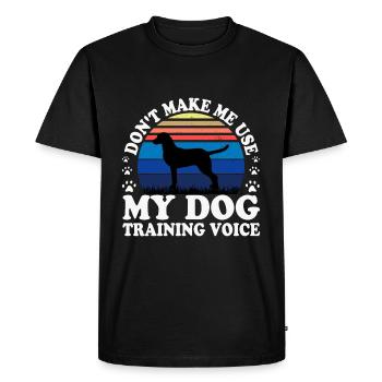 Chesapeake Bay Retriever Dog Silhouette Retro Sun - T-shirt Premium bio Homme - noir - Devant - Nico (187cm)