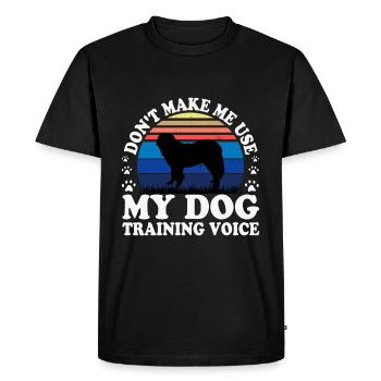Chien de berger du Caucase Silhouette Rétro Coucher de soleil - T-shirt Premium bio Homme - noir - Devant - Nico (187cm)