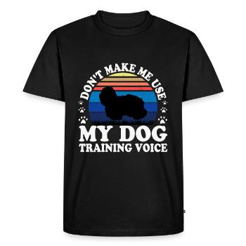 Coton De Tuléar Chien Amour Silhouette Vintage Coucher de Soleil - T-shirt Premium bio Homme - noir - Devant - Nico (187cm)