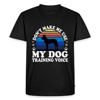 Berger Hollandais Chien Amoureux Silhouette Vintage Coucher de Soleil - T-shirt Premium bio Homme - noir - Devant - Nico (187cm)