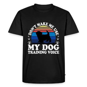 Chien Havenais Amoureux Silhouette Vintage Coucher De Soleil - T-shirt Premium bio Homme - noir - Devant - Nico (187cm)