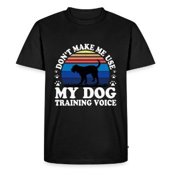 Griffon Nivernais Chien Amour Silhouette Rétro Coucher de Soleil - T-shirt Premium bio Homme - noir - Devant - Nico (187cm)