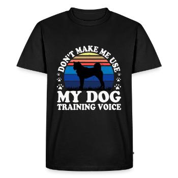 Hokkaido Ken Dog Lover Silhouette Vintage Sunset - T-shirt Premium bio Homme - noir - Devant - Nico (187cm)
