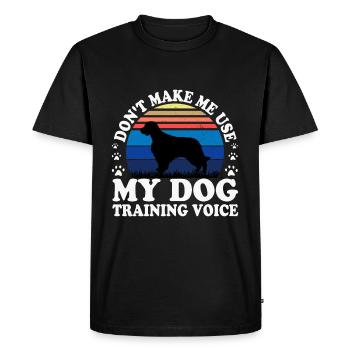 Welsh Springer Spaniel Dog Silhouette Retro Sunset - T-shirt Premium bio Homme - noir - Devant - Nico (187cm)