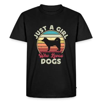 Alaskan Klee Kai Dog Lover Silhouette Retro Sunset - Men's Premium Organic T-Shirt - black - Front - Nico (187cm)