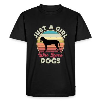Ariegeois Dog Lover Silhouette Vintage Sunset - T-shirt Premium bio Homme - noir - Devant - Nico (187cm)