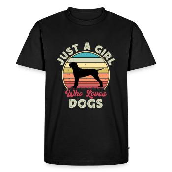 Ariege Pointer Dog Lover Silhouette Vintage Sunset - Men's Premium Organic T-Shirt - black - Front - Nico (187cm)