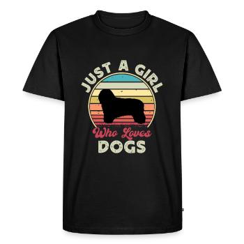 Bergamasco Dog Lover Silhouette Vintage Sunset - Men's Premium Organic T-Shirt - black - Front - Nico (187cm)
