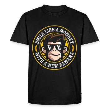 Singe Singe Coloré Wilderness - T-shirt Premium bio Homme - noir - Devant - Nico (187cm)