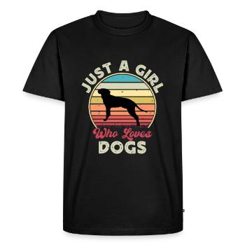 Braque Saint Germain Dog Silhouette Retro Coucher de soleil - T-shirt Premium bio Homme - noir - Devant - Nico (187cm)