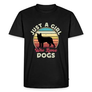 Bouvier Des Ardennes Chien Silhouette Rétro Coucher de Soleil - T-shirt Premium bio Homme - noir - Devant - Nico (187cm)