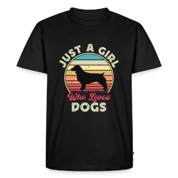 Boykin Spaniel Dog Lover Silhouette Vintage Sunset - Men's Premium Organic T-Shirt - black - Front - Nico (187cm)