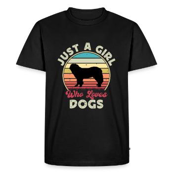 Chien de berger du Caucase Silhouette Rétro Coucher de soleil - T-shirt Premium bio Homme - noir - Devant - Nico (187cm)