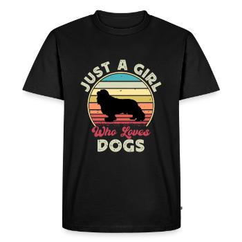 Cavalier King Charles Spaniel Dog Silhouette - T-shirt Premium bio Homme - noir - Devant - Nico (187cm)