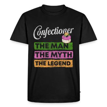 Pâtisserie Pâtisserie Bonbons - T-shirt Premium bio Homme - noir - Devant - Nico (187cm)