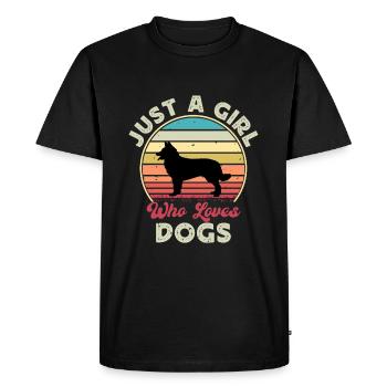 Chien de berger croate Amour Silhouette Rétro Coucher de soleil - T-shirt Premium bio Homme - noir - Devant - Nico (187cm)