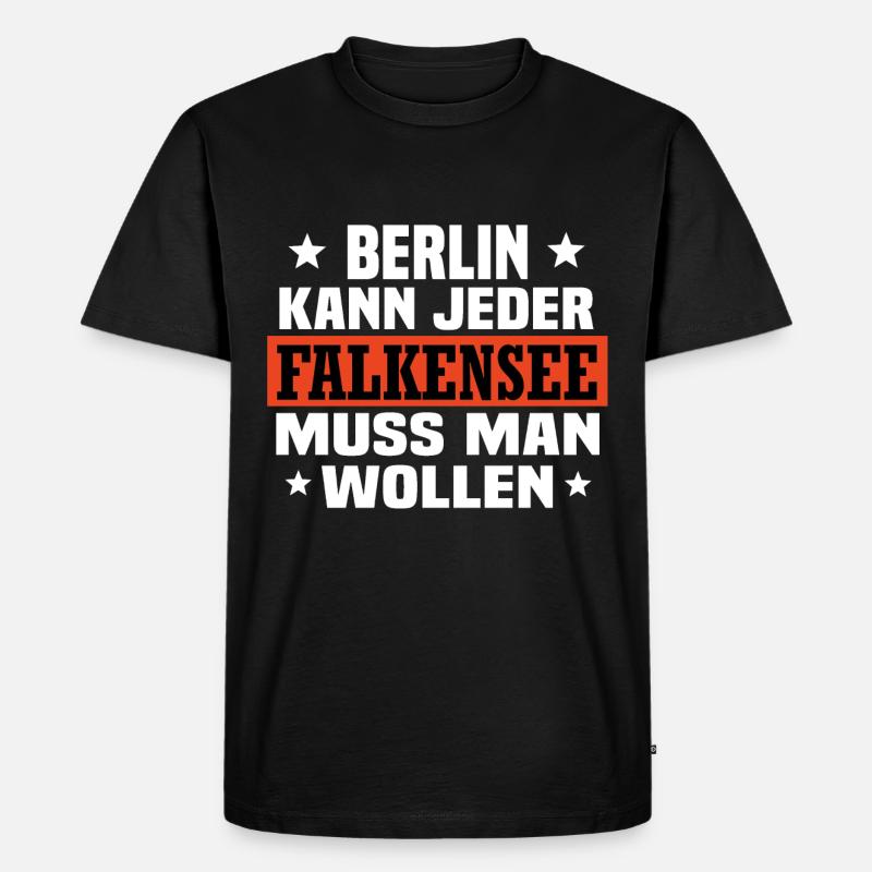 Falkensee - Männer Premium Bio T-Shirt - Schwarz