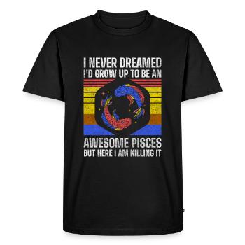 Poissons Neptune Mois de naissance Planète - T-shirt Premium bio Homme - noir - Devant - Nico (187cm)