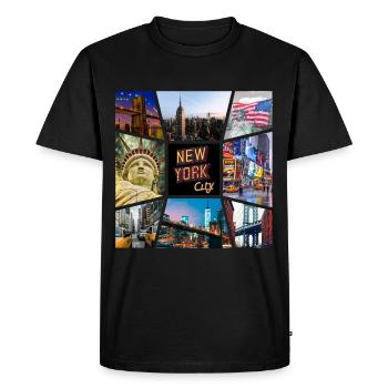 New York City USA America City Skyline Collage - Men's Premium Organic T-Shirt - black - Front - Nico (187cm)