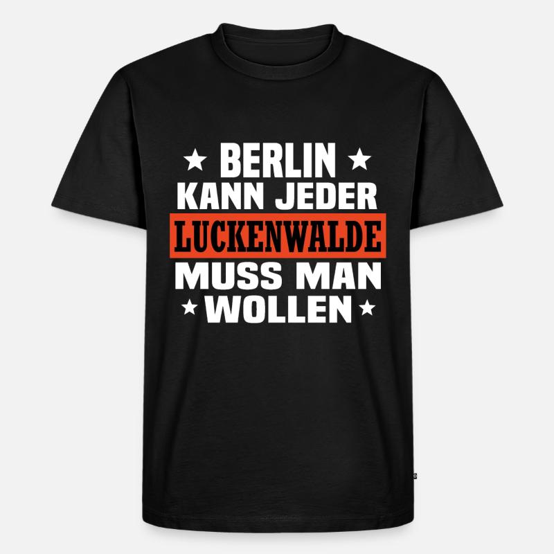 Luckenwalde - Männer Premium Bio T-Shirt - Schwarz