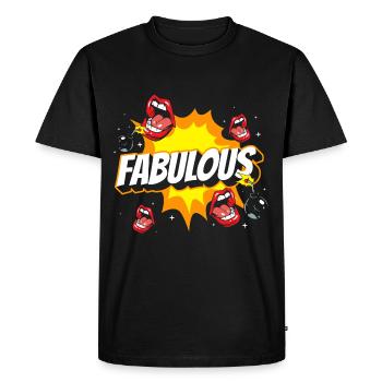 Style bande dessinée style bulle de discours Pow! - T-shirt Premium bio Homme - noir - Devant - Nico (187cm)
