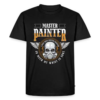 Profession de peintre maître peintre papier peint - T-shirt Premium bio Homme - noir - Devant - Nico (187cm)