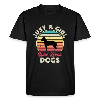 English Toy Terrier Black Tan Dog Silhouette - Men's Premium Organic T-Shirt - black - Front - Nico (187cm)