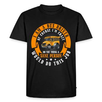 Driver Bus Regular service Bus driver - Men's Premium Organic T-Shirt - black - Front - Nico (187cm)