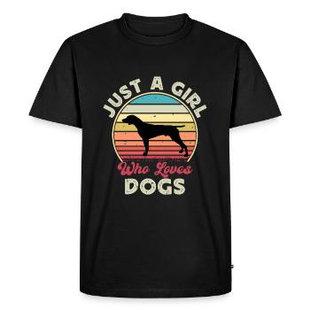 Allemand Pointer Chien Silhouette Rétro - T-shirt Premium bio Homme - noir - Devant - Nico (187cm)