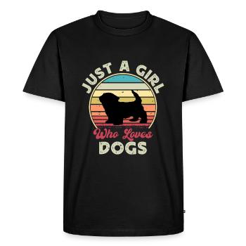 Havenese Dog Lover Silhouette Vintage Sunset - T-shirt Premium bio Homme - noir - Devant - Nico (187cm)