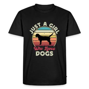 Griffon Fauve De Bretagne Dog Silhouette Retro - Men's Premium Organic T-Shirt - black - Front - Nico (187cm)