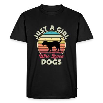 Griffon Nivernais Chien Amour Silhouette Rétro Coucher de soleil - T-shirt Premium bio Homme - noir - Devant - Nico (187cm)