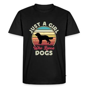 Hovawart Dog Lover Silhouette Vintage Sunset - T-shirt Premium bio Homme - noir - Devant - Nico (187cm)