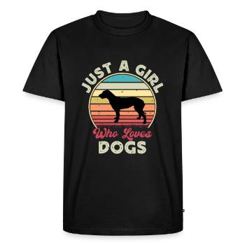 Irish Wolfhound Dog Love Silhouette Vintage Sunset - Men's Premium Organic T-Shirt - black - Front - Nico (187cm)