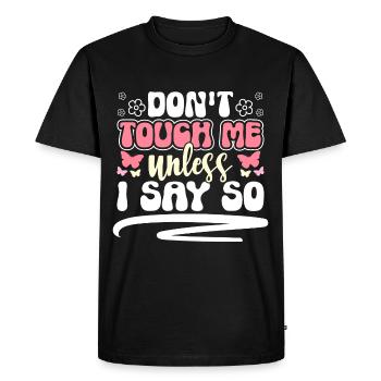 Il suffit de regarder drôle les mains de l’antisocial - T-shirt Premium bio Homme - noir - Devant - Nico (187cm)