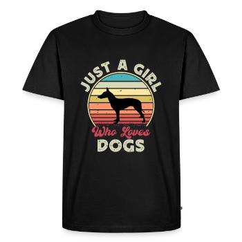 Manchester Terrier Dog Silhouette Rétro Coucher de soleil - T-shirt Premium bio Homme - noir - Devant - Nico (187cm)